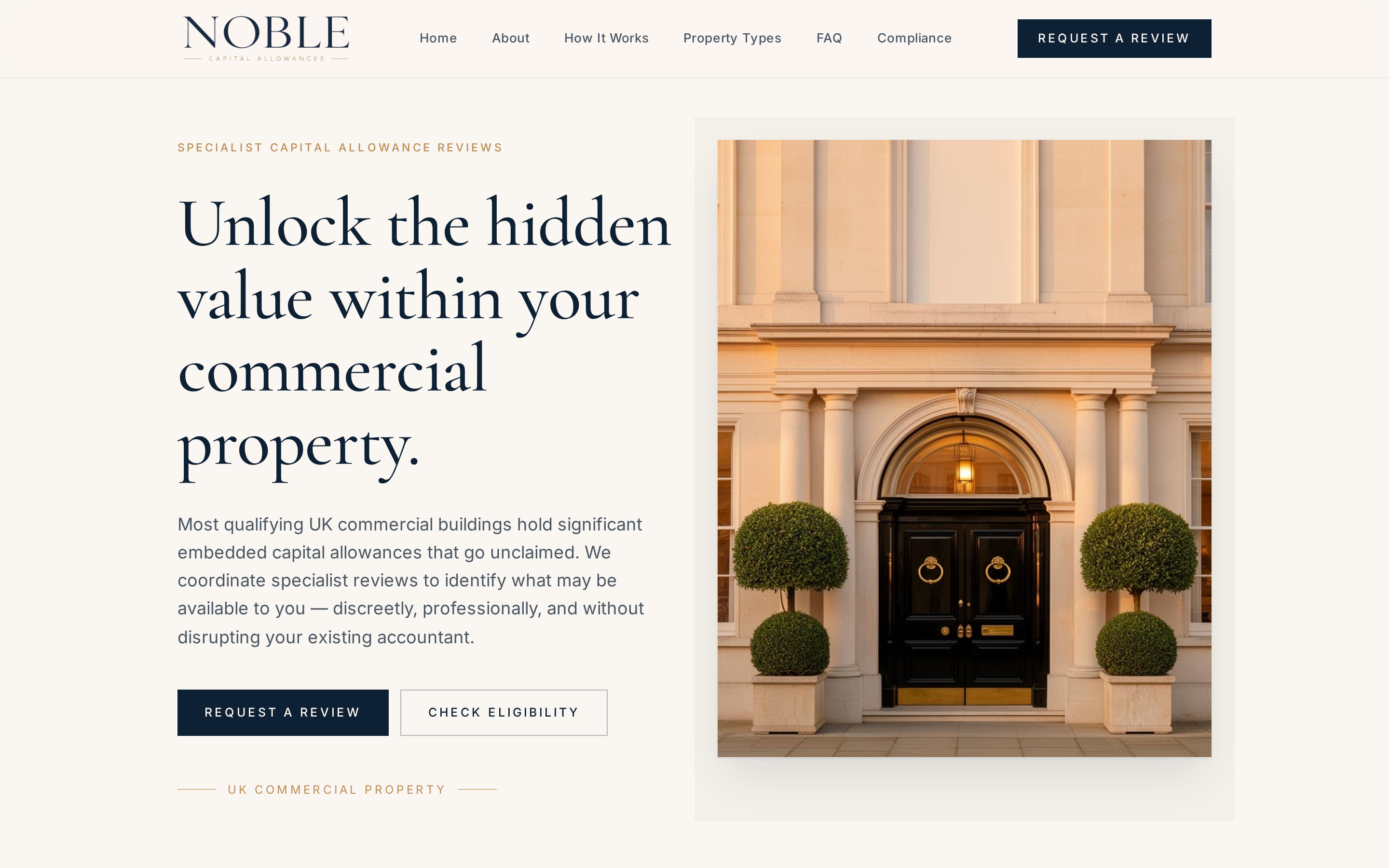 Noble Capital Allowances desktop website