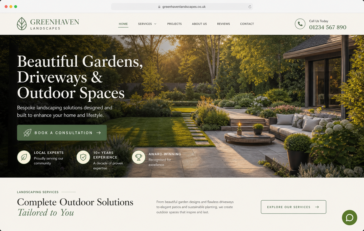 GreenHaven Landscapes concept website