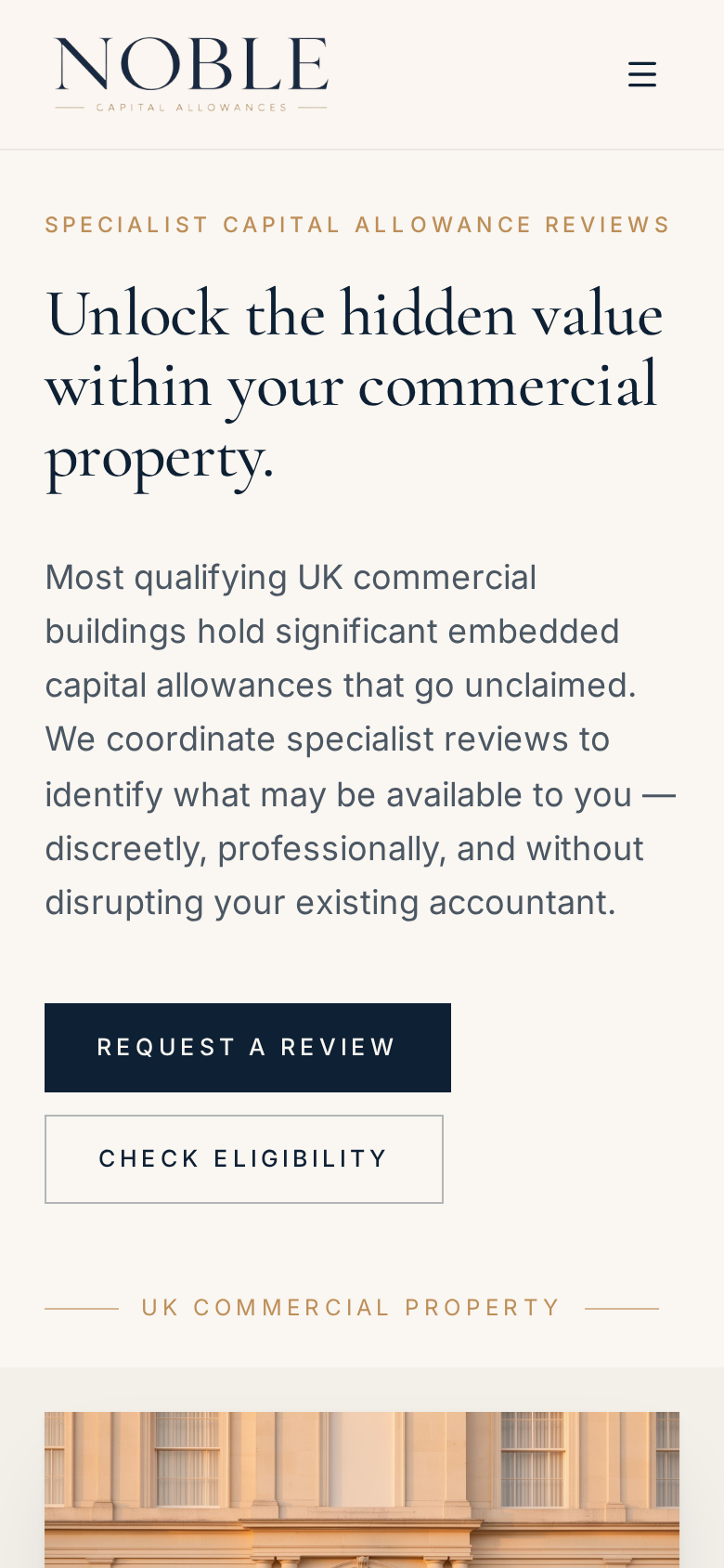Noble Capital Allowances mobile website