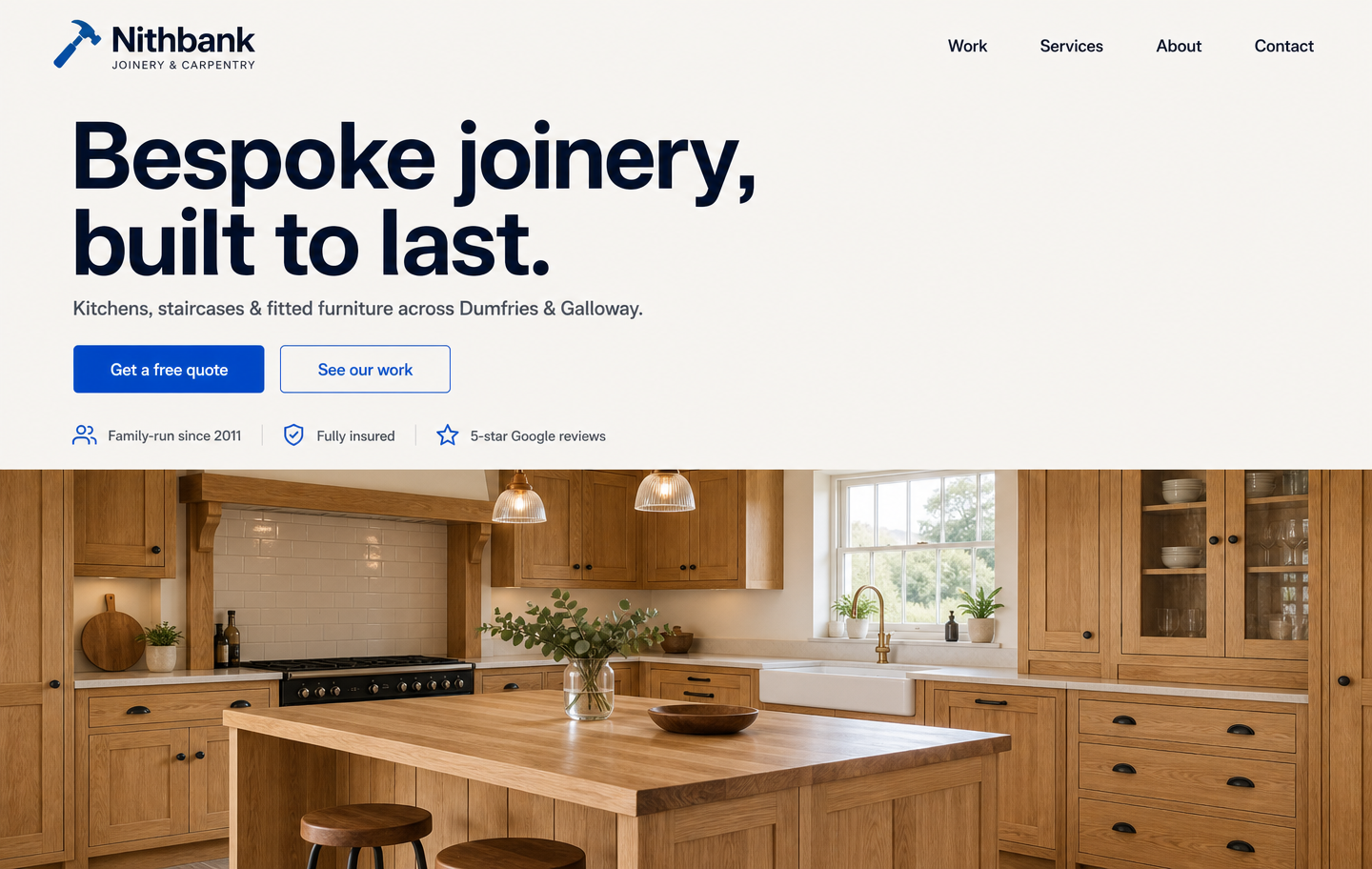 Example small-business website — the kind of site Gravity builds